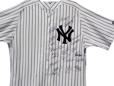 2010 New York Yankees Team Signed Jersey (21 Signatures Including Jeter and Rivera)